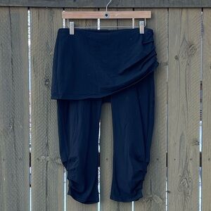 Lucy Black Leggings with Skirt Overlay